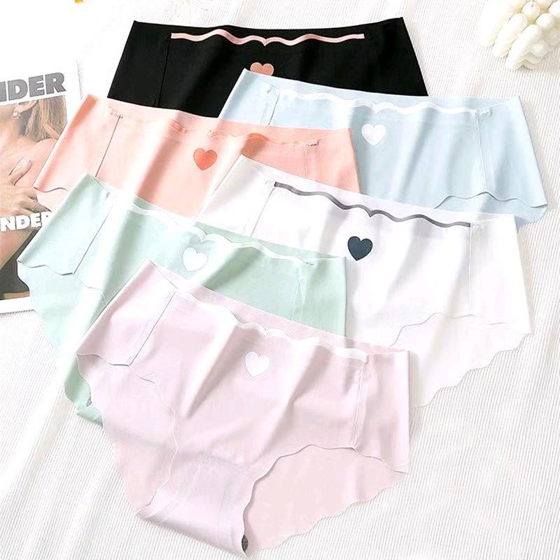 (Che tên)( SET 10) Quần Lót Kháng Khuẩn Nâng Mông Không Đường May Họa Tiết Trái Tim quansu quanlot tang 0