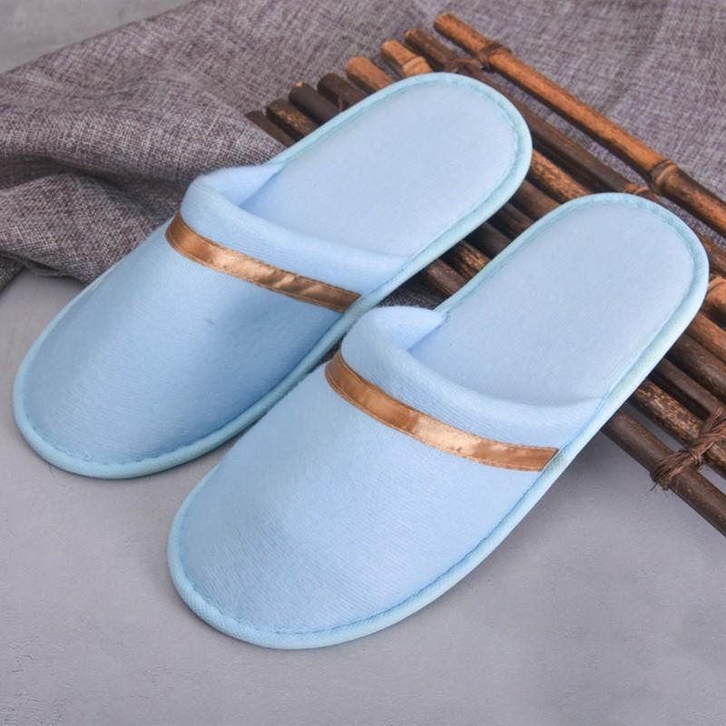 Product Introduction of Nonwoven Cotton Anti-Skid Slippers Tourist Household Disposable Slippers Solid Color Hotel Cotton Bottom Casual Breathable Slippers 19