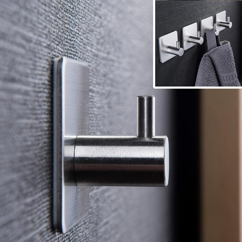 Product Introduction of Stainless Steel Towel Hook (4 Counts), Minimalist Self-adhesive Bathroom & Kitchen Towel Holder, Punch-free Clothes Hook for Home 14