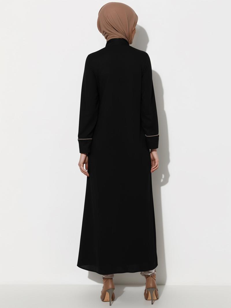 Product Introduction of Clearance Cross-Border Foreign Trade Muslim Clothing Abaya Cardigan Coat Long Zipper Autumn Clothing Dress Middle East 8