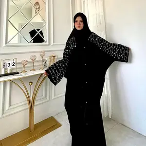 Qarieen ABAYA // BAJU ABAYA DUBAI  // ABAYA MESIR //  KAFTAN // OUTER GAMIS // ABAYA HITAM // ABAYA ORI// ABAYA BATWING //GAMIS - hitam, all size