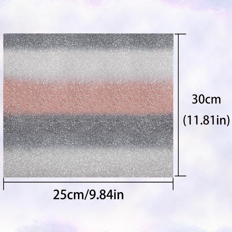 Product Introduction of Glitter Heat Transfer Vinyl Film, 4 Sheets Mixed Color Gradient Colorful DIY Thin Film, Easy To Cut for Heat Transfer Film for Clothes 1