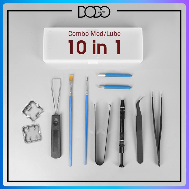 Bộ combo 10 in 1 dụng cụ mod lube bàn phím cơ bản mở switch stem picker switch puller key puller switch opener DoDo Gear