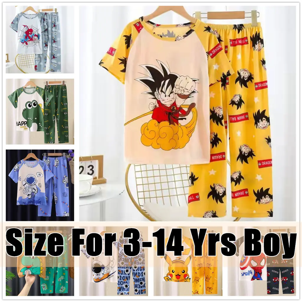 Baju Tidur Budak Lelaki Pyjamas Kids Boy Pajamas Kids Nightwear Sleepwear Baju Budak Lelaki