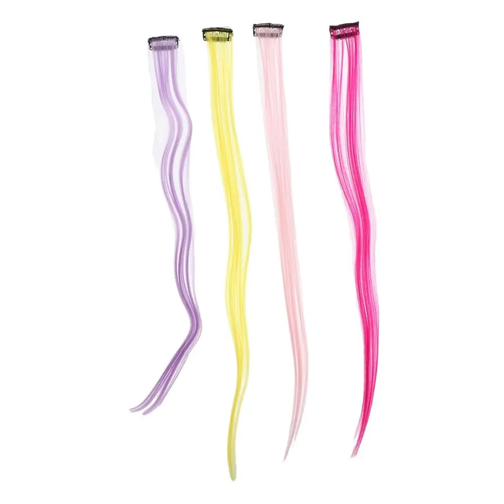 26 Colors Single Clip In Strand Ombre Rainbow Color Strips Long Straight Hair Hairpieces Synthetic Hair Hair Clip