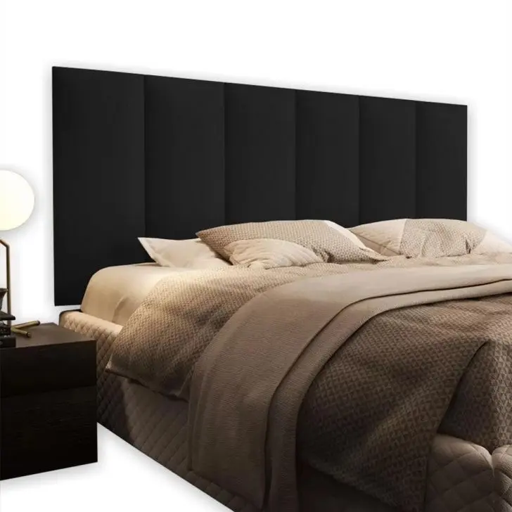 Bộ ốp bọc da trang trí đầu giường màu đen size 1m8*50 0