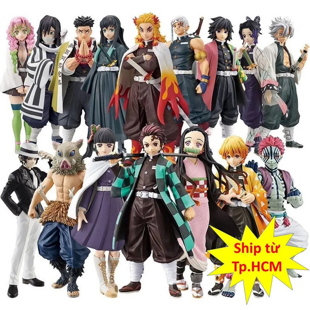 Mô hình Kimetsu No Yaiba figure Demon Slayer Tanjiro Nezuko Zenitsu Inosuke Thanh Gươm Diệt Quỷ Đồ Chơi Toy