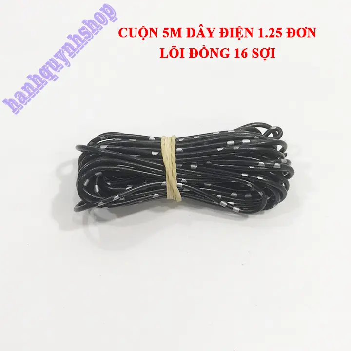 Cuộn 5m dây điện nhật 1.25 đơn lõi đồng 16 sợi 5 màu, dây điện đơn 5