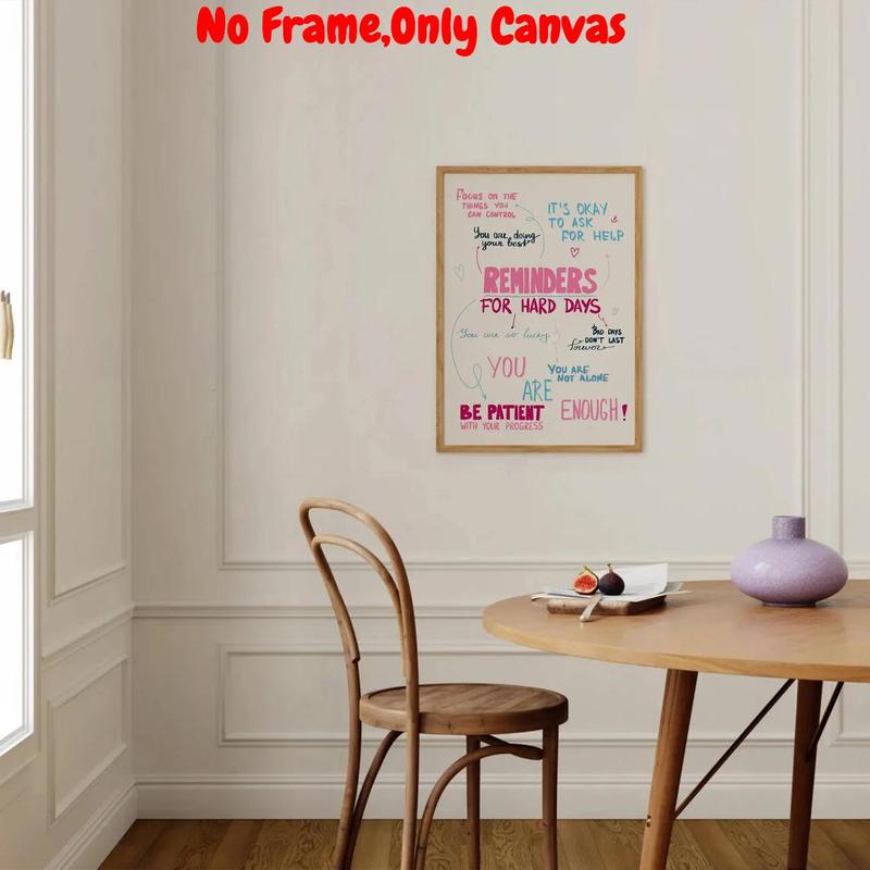 Motivational Slogan Pattern Unframed Painting, Canvas Wall Art, Wall Decor for Home Living Room Bedroom, Home Decor, Ornaments 6