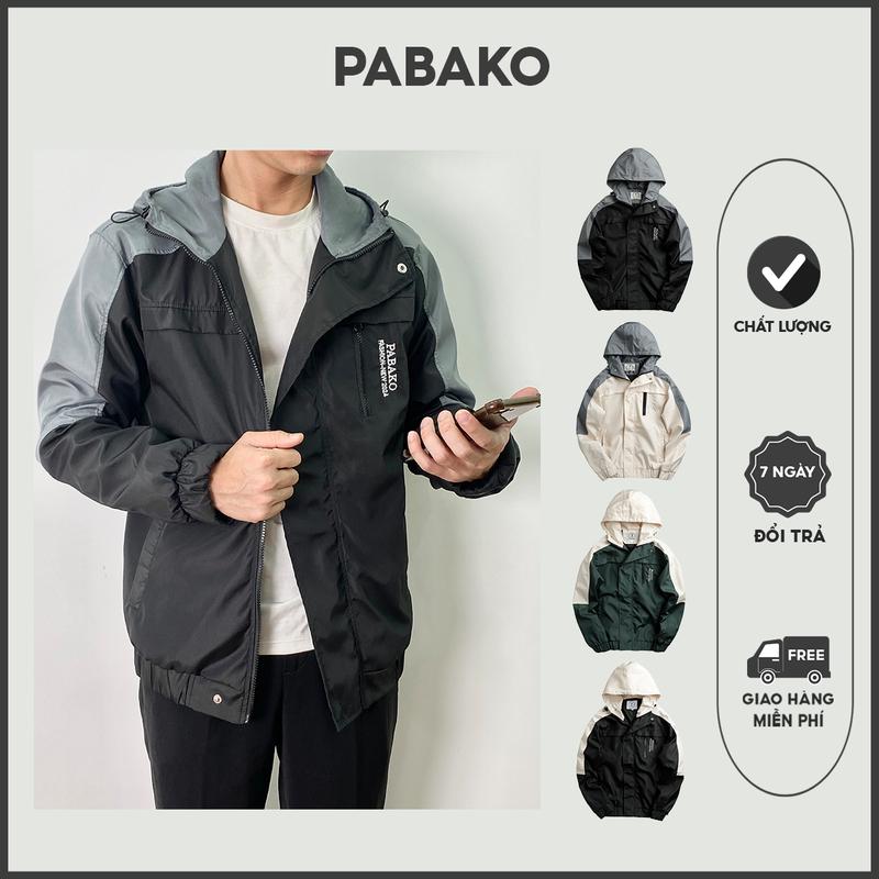 [KG10] Áo khoác dù nam cán 2 lớp phối nón pabako [Free Ship] 3 màu 5 size Menswear Jean Kem Nhung aokhoac nam