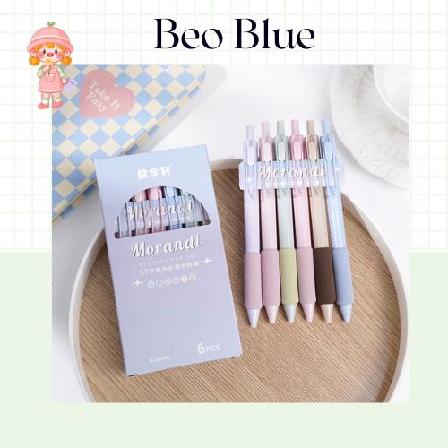 Set 6 Bút Morandi Ngòi 0.5mm Nhiều Màu Sắc Phong Cách Vintage