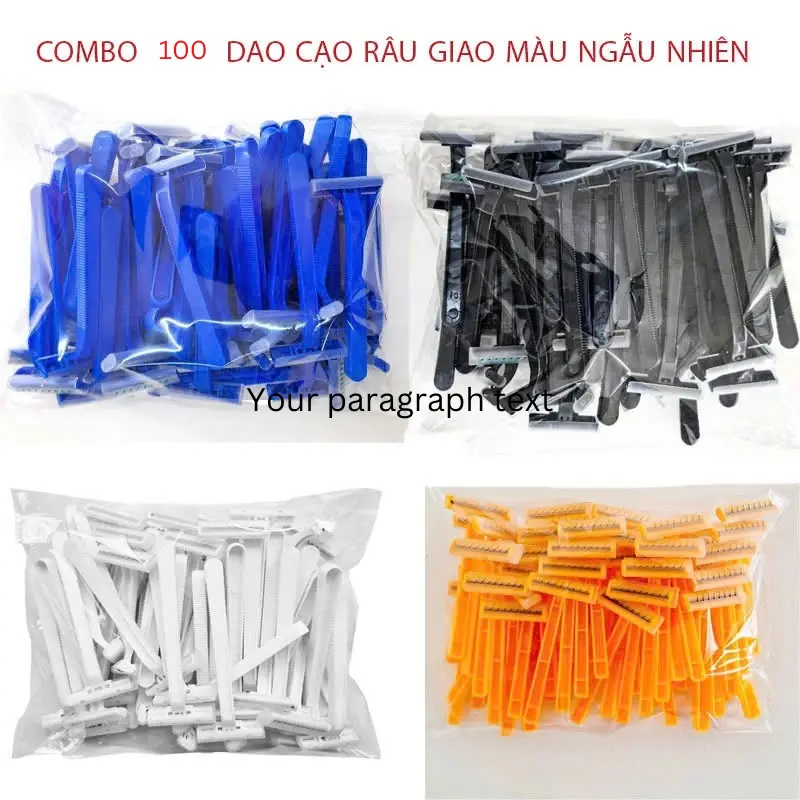 COMBO 50 Dao Cạo Cán Ngắn 2 Lưỡi , Dùng 1 lần , Chuyên Dùng Cho Khách Sạn (màu nhẫu nhiên)