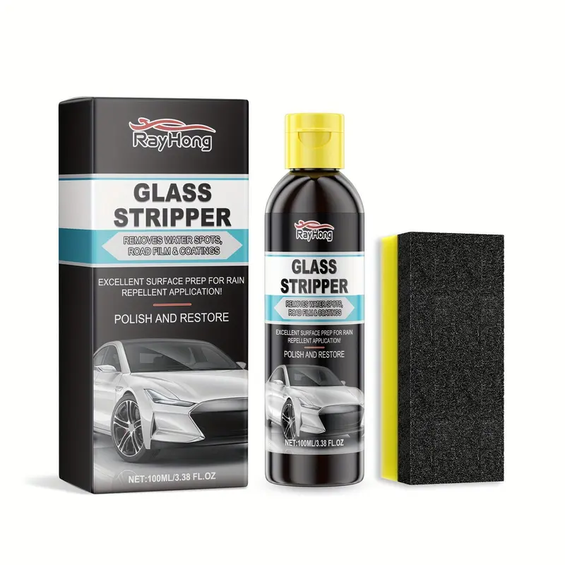 Car Glass Oil Film Cleaner, Car Glass Anti-rain & Anti-fog Cleaner, Car Window Cleaning & Care Fluid, Professional Car Cleaning Tool 0