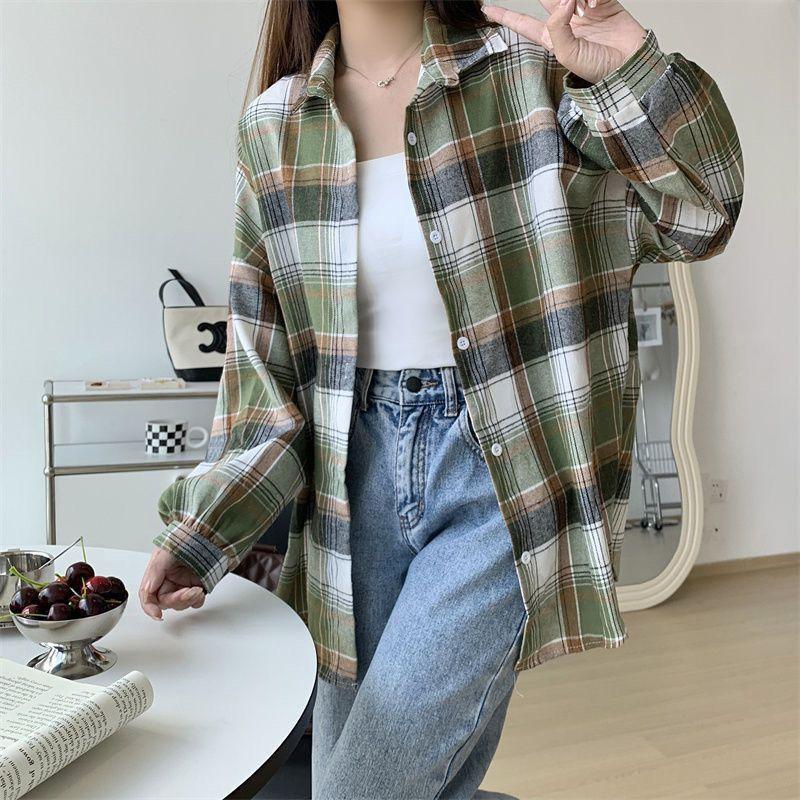 Product Introduction of Áo Sơ Mi Độc Đáo, Phong Cách Hàn Quốc, Cao Cấp, Thiết Kế Đẹp, Dành Cho Nữ, Thích Hợp Cho Mùa Xuân 2023, Phong Cách Cổ Điển Pháp, Dễ Phối Đồ, Áo Khoác Sơ Mi Kẻ Sọc Dáng Rộng 22