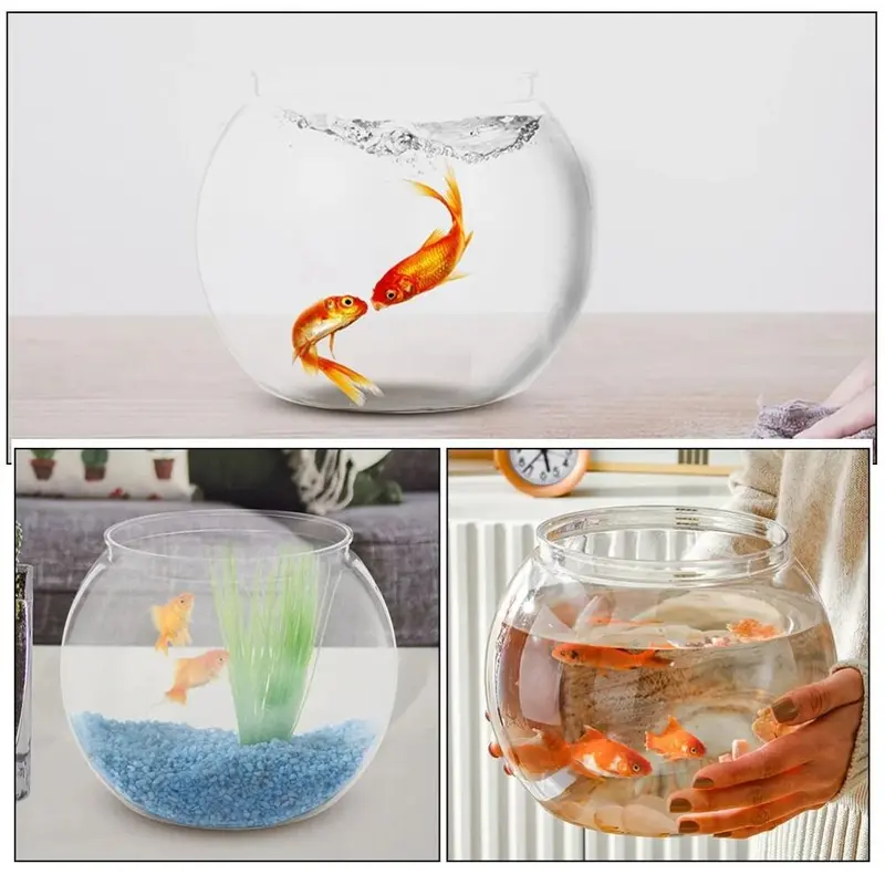 Bể Cá Tròn Trong Suốt, Trang Trí Nội Thất, Cầm Tay, Bát Cá Nhỏ Đèn Nhựa, Bát Bể Cá Để Bàn Thích Hợp Sử Dụng Tại Nhà Văn Phòng 4