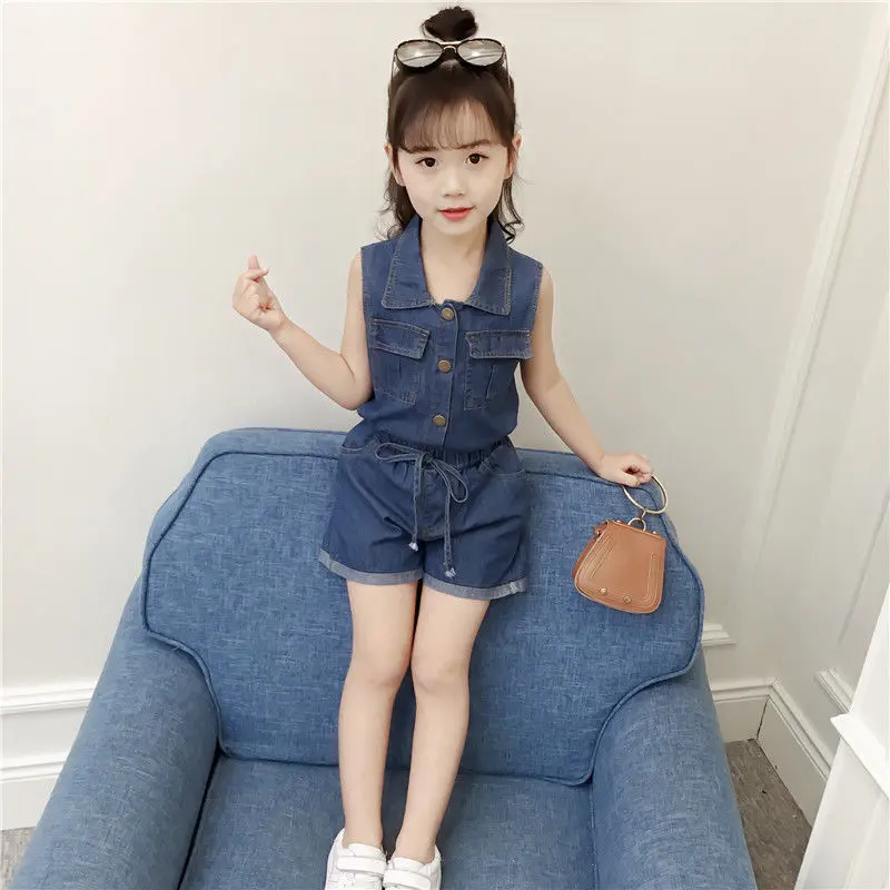 Bộ Đồ Bé Gái, Quần Áo Mùa Hè Mới, Thời Trang, Phong Cách Hàn Quốc, Quần Short Denim, Bộ Hai Mảnh, Quần Áo Thời Trang, Được Nhiều Người Vinh Danh Vào Năm 2025, Thích Hợp Cho Trẻ Em 5