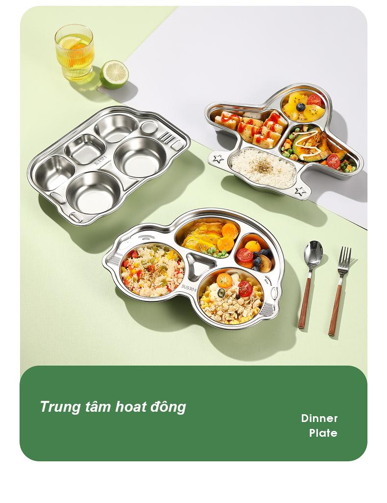 Product Introduction of Khay ăn dặm cho bé inox 304 cao cấp, hình peppa pig kitty gấu panda ô tô dễ thương 20