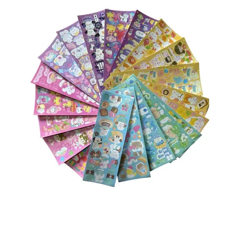 200 tấm &  Set 100 tấm sticker lấp lánh dài 13,5cm x 4,5cm dùng để trang trí top nhiều mẫu xinh QH160 5