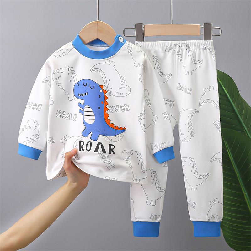 Product Introduction of TinySaya Cartoon Dinosaur 1-8Yrs Kids Clothes Pajama Terno For Baby Boys Girls Cotton Fashion Print Long Sleeves Sleepwear Set 2 Piece Set 24