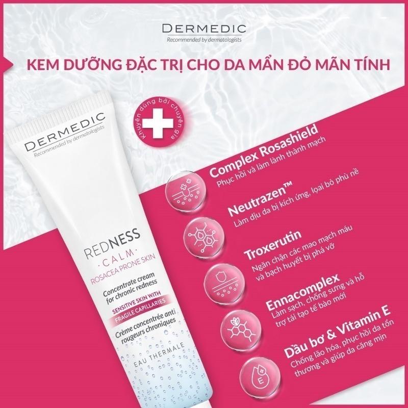 Kem Dưỡng Dermedic Phục Hồi Da Mỏng Yếu Nhạy Cảm Redness Concentrate Cream For Chronic Dermedic 40ml 4