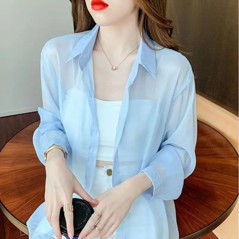2025 Chiffon Outerwear Sun Protection Shirt For Women Summer New Loose Fit Versatile UV Protection Breathable Jacket