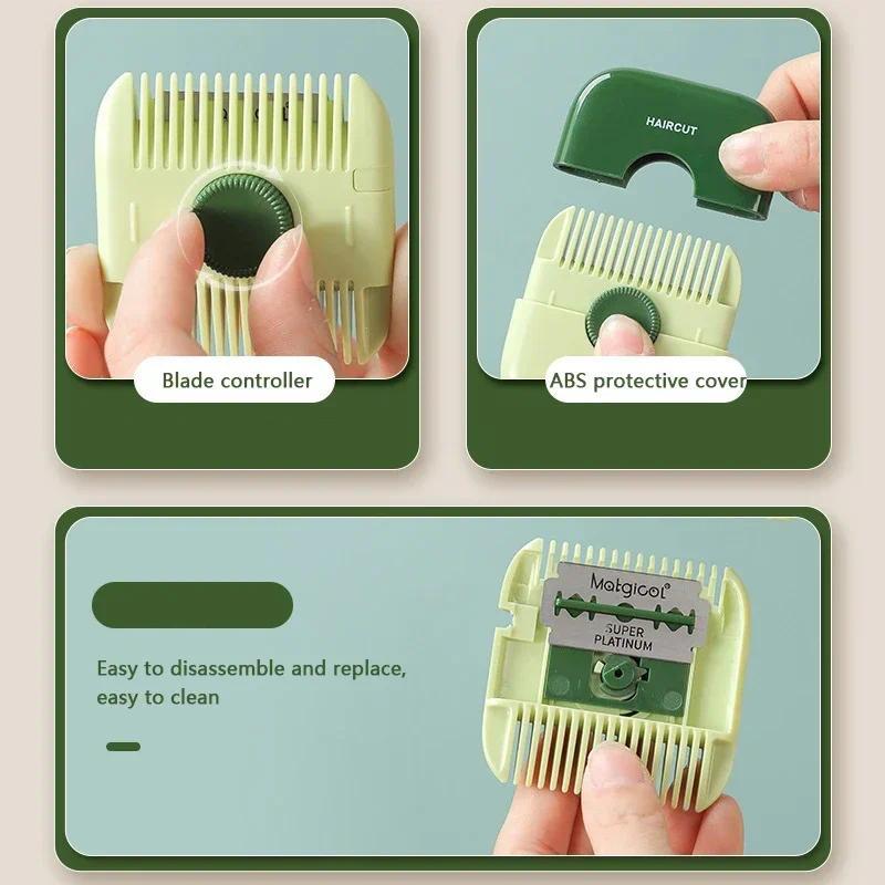 Product Introduction of 2 In 1 Baby HairCut And Hairdressing Comb Trim Bangs And Broken Hair Bangs Trimmer Manual Portable Children's Hair Clipper 27