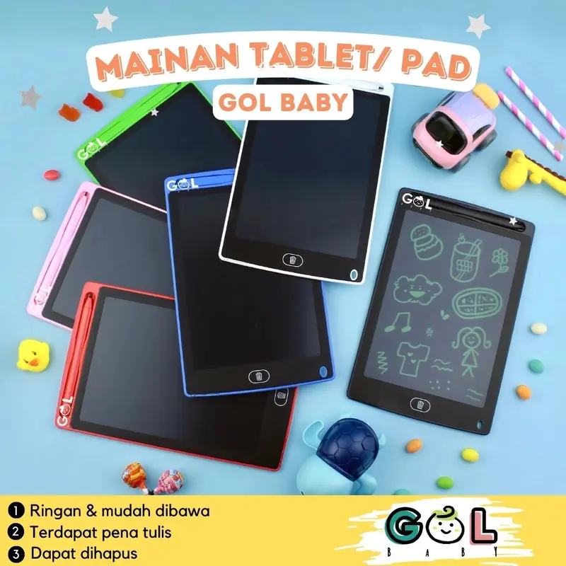 LCD Writing Writting Drawing Tablet Pad Papan Belajar Tulis Gambar Coret Hapus Mainan Edukasi Anak Table Drawing Papan Tulis Menggambar LCD Hapus Writing Board Tablet Digital Layar 8.5 inch anak bayi Belajar Pen 1