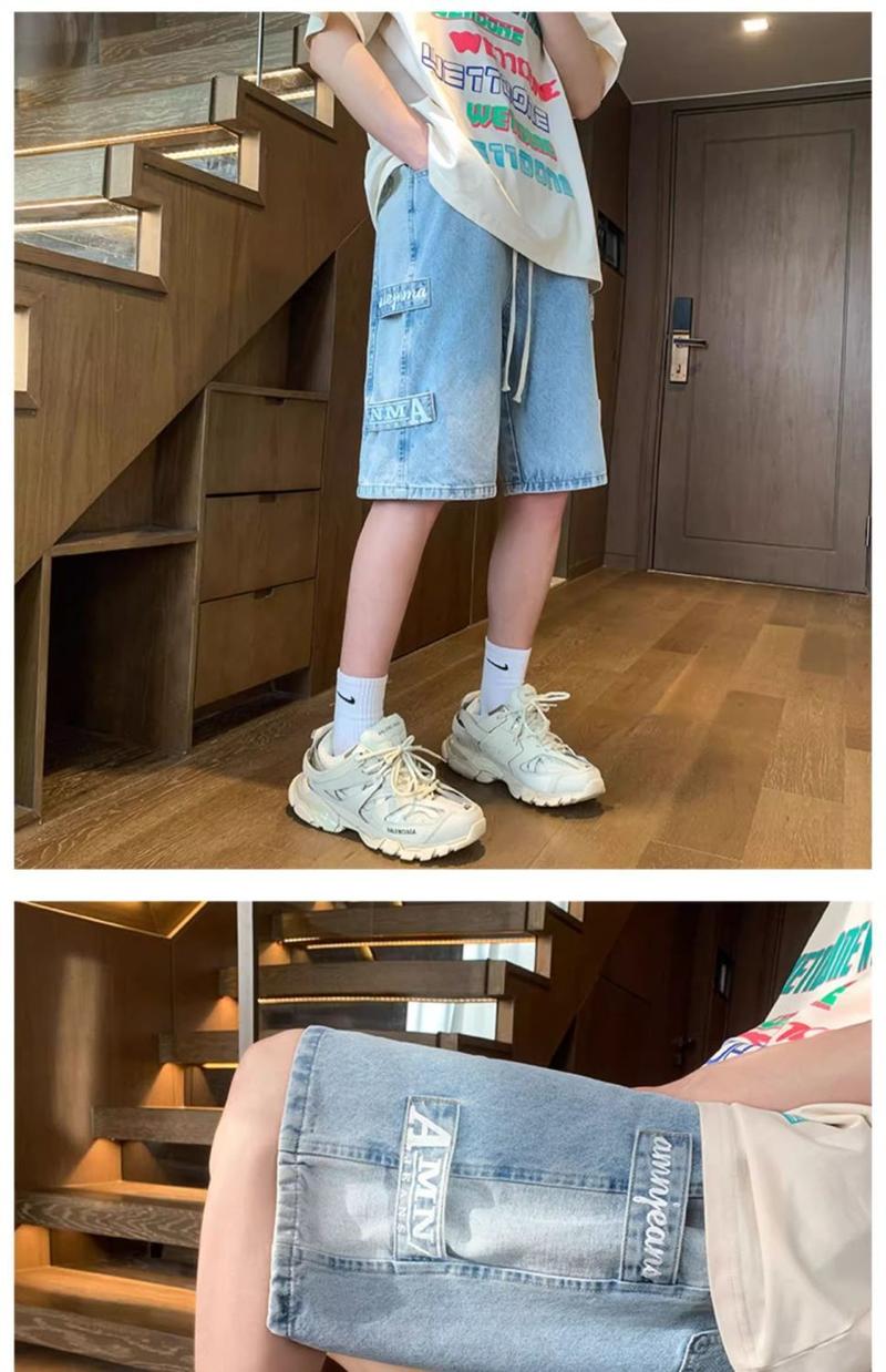 Product Introduction of 2025 [1044 People Collected] Men's Summer Thin American Style Cargo Five-Point Denim Shorts Men's Pants Ins Trend Versatile Loose Straight-Leg 13