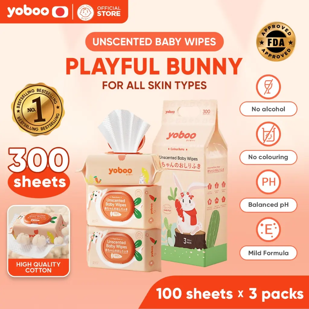 【Preferred products】[BUY 1 GET 1 FREE] Yoboo Baby Unscented Wipes ...