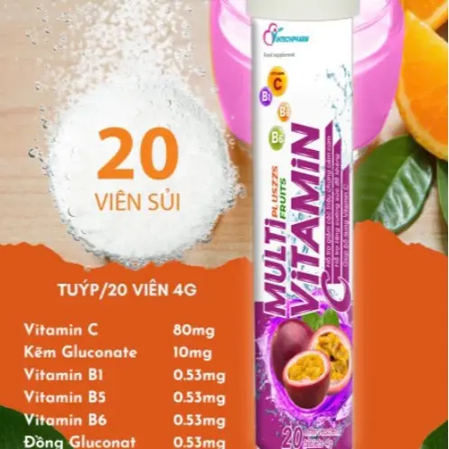 [ Mua 3 hộp Tặng 1 hộp ] Viên sủi Multivitamin Plus các vị, bổ sung vitamin C, hỗ trợ tăng cường miễn dịch, tăng cường đề kháng detox  dành cho mẹ sau sinh 3