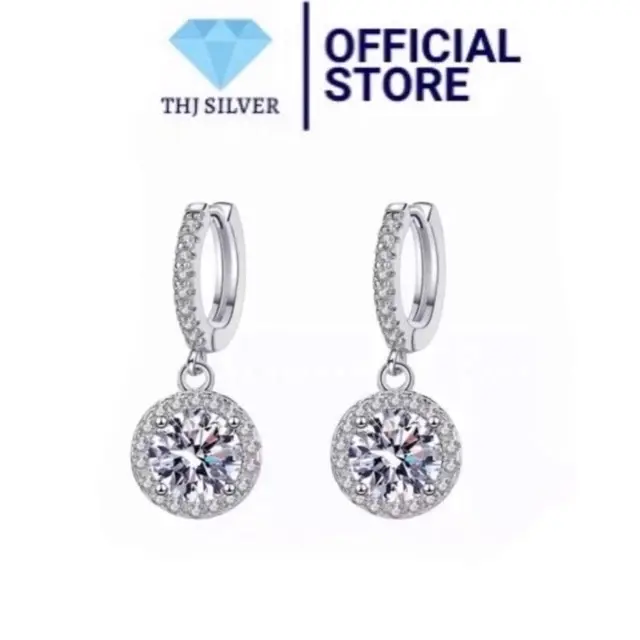 Bông tai tròn treo sang trọng sáng đẹp- THU HUONG SILVER 0