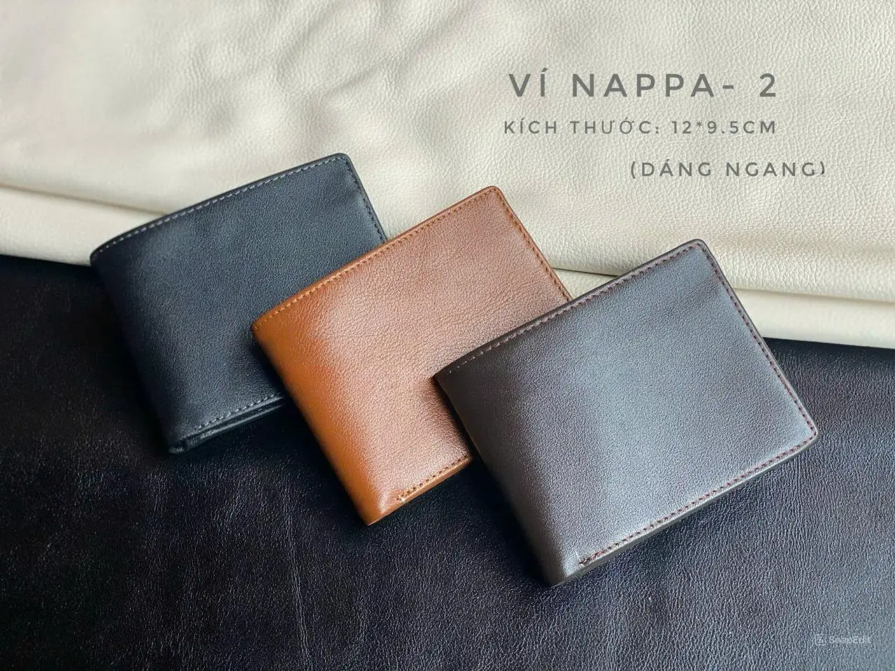 [Liinz] Ví Đút Túi Da bò Nappan Dáng Ngang - Da Mềm - Màu Đen, nâu Nam Wallet