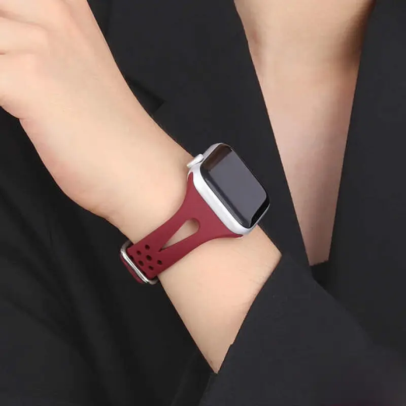 Slim strap for Apple watch band 40mm 46mm 44mm 41mm 45mm 49mm  Silicone watchband correa bracelet iWatch 3 5 se 6 7 8 Ultra band
