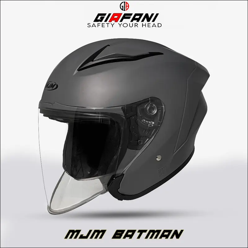 Helm Half Face | MJM Batman Hitam Dof Kaca Hitam SNI 4