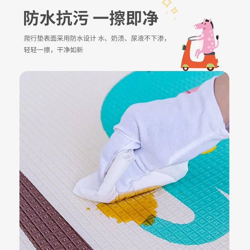 Thảm Tập Bò Cho Em Bé Có Thể Gập Lại Hai Mặt, Dày Dặn, Thích Hợp Cho Phòng Khách, Không Thấm Nước, Thân Thiện Với Môi Trường, Thích Hợp Cho Trẻ Sơ Sinh Và Trẻ Em, Thảm Tập Bò, Thảm Trải Sàn Xốp Ghép Nối 3