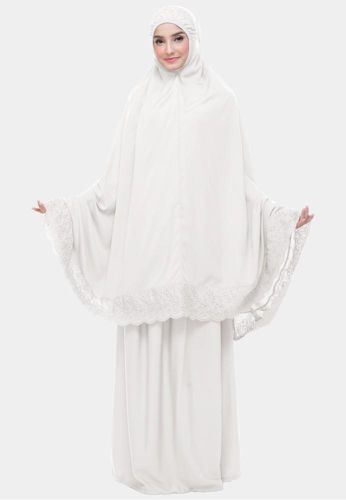Product Introduction of Abby's Mukenah Dewasa Siti Khadijah Bordir Bahan Katun Mikro Renda Bunga  Motif Premium Mewah Muslim Wanita mukena khadijah 1