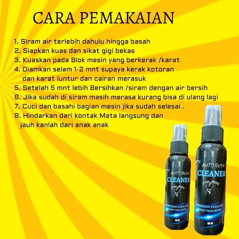 Pembersih Kerak Mesin Motor / penghilang karat besi motor / Pembersih kerak mesin / pembersih kerak mesin motor / cairan pembersih karat dan kerak pada mesin / perontok karat dan kerak mesin SPY-X Auto Cleaner Penghilang kerak dan karat pada mesin 1