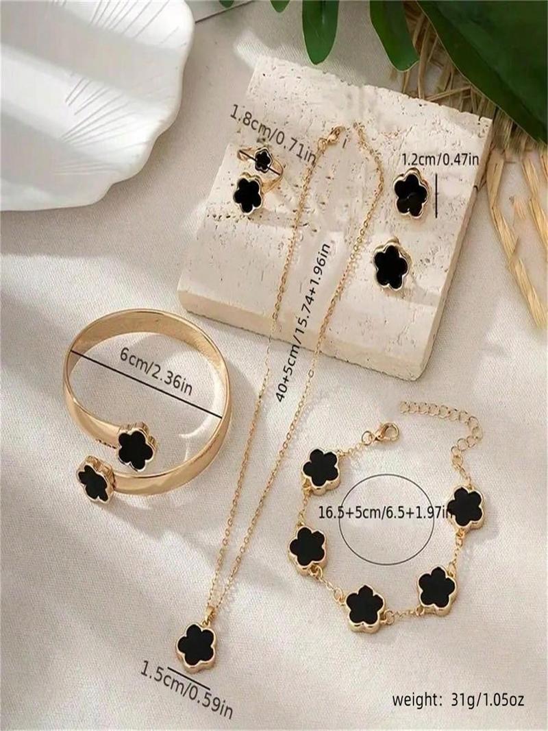 Product Introduction of Flower Design Jewelry Set, Fashion Jewelry for Party, Daily Clothing Decor, Trendy All-match & Exquisite Jewelry for Birthday Gift 1