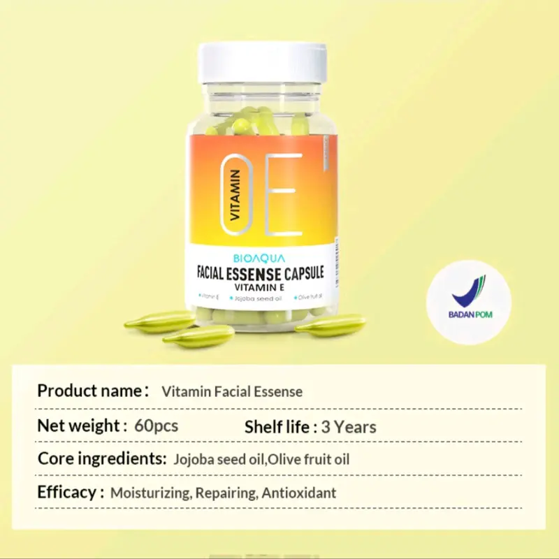BIOAQUA Vitamin Facial Essense Capsule Vitamin E isi 60 1
