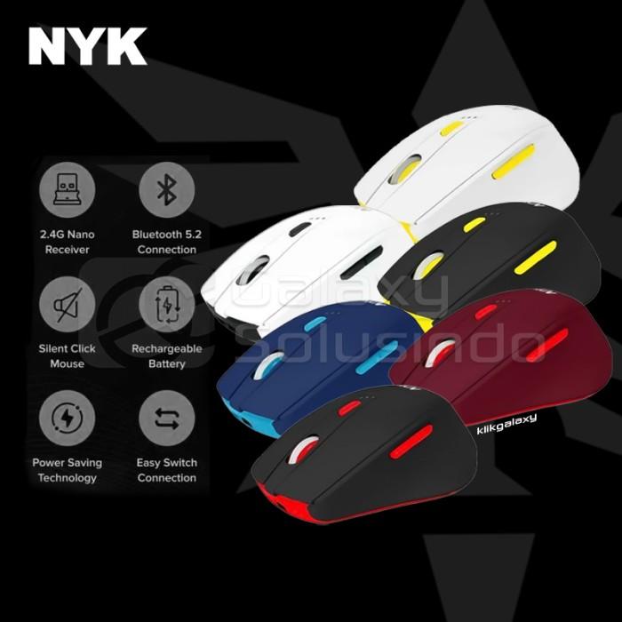 Gambar NYK C80 Silent Optical Wireless Bluetooth Dual Mode Mouse dari GASOL KALIURANG Kota Malang Tokopedia