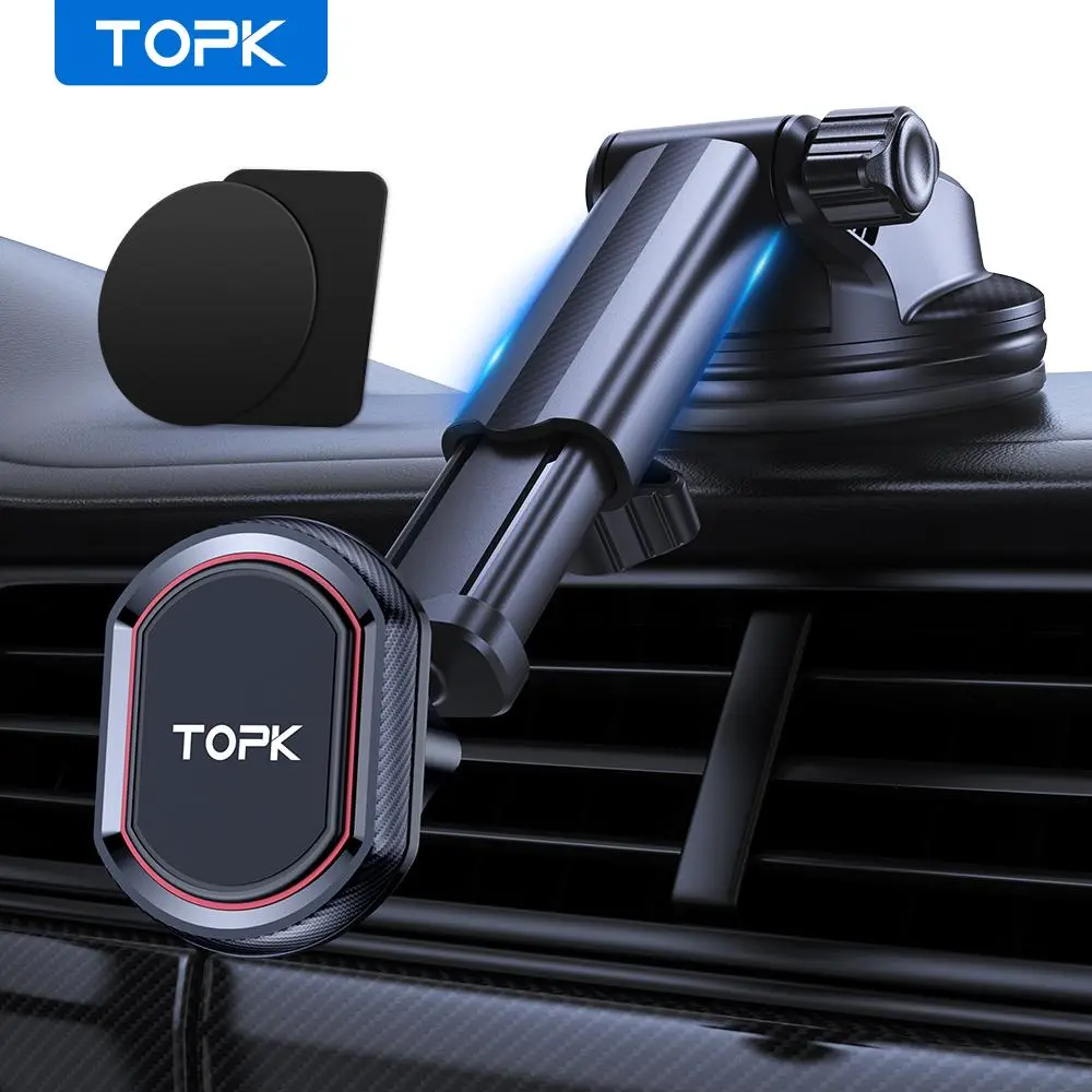 TOPK Magnetic Car Phone Holder, Car Dashboard Phone Mount for Cars, Universal Car Interior Accessories for iPhone 15 Pro Max Plus 14 13 12 Mini Samsung