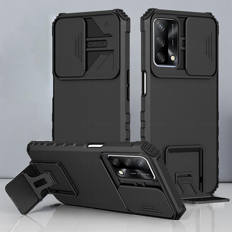 Giá đỡ Ốp Điện Thoại cho OPPO A74 A95, vỏ chống sốc, áo giáp bảo vệ thanh trượt máy ảnh, nắp lưng cứng F19 F19s Reno 6 Lite CHP2219 CHP2365 CPH2365 CHP2219 CPH2219 CPH2219 CPH2223 CPH2365