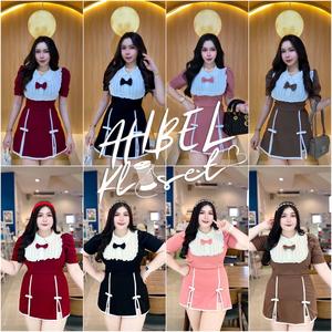 SET-104  ชุดเซท เมดสาวน่ารัก ผ้าวูฟเวฟ  กระโปรงกางเกง ผ้านิ่มใส่สบาย