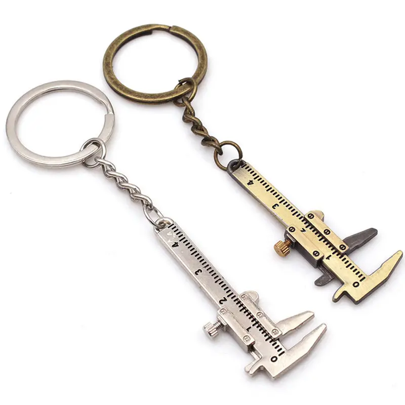 Dây chuyền chìa khóa thước kẹp Vernier, Kích thước nhỏ, Chính xác di chuyển, Có thể bỏ túi, Bao gồm móc khóa 7