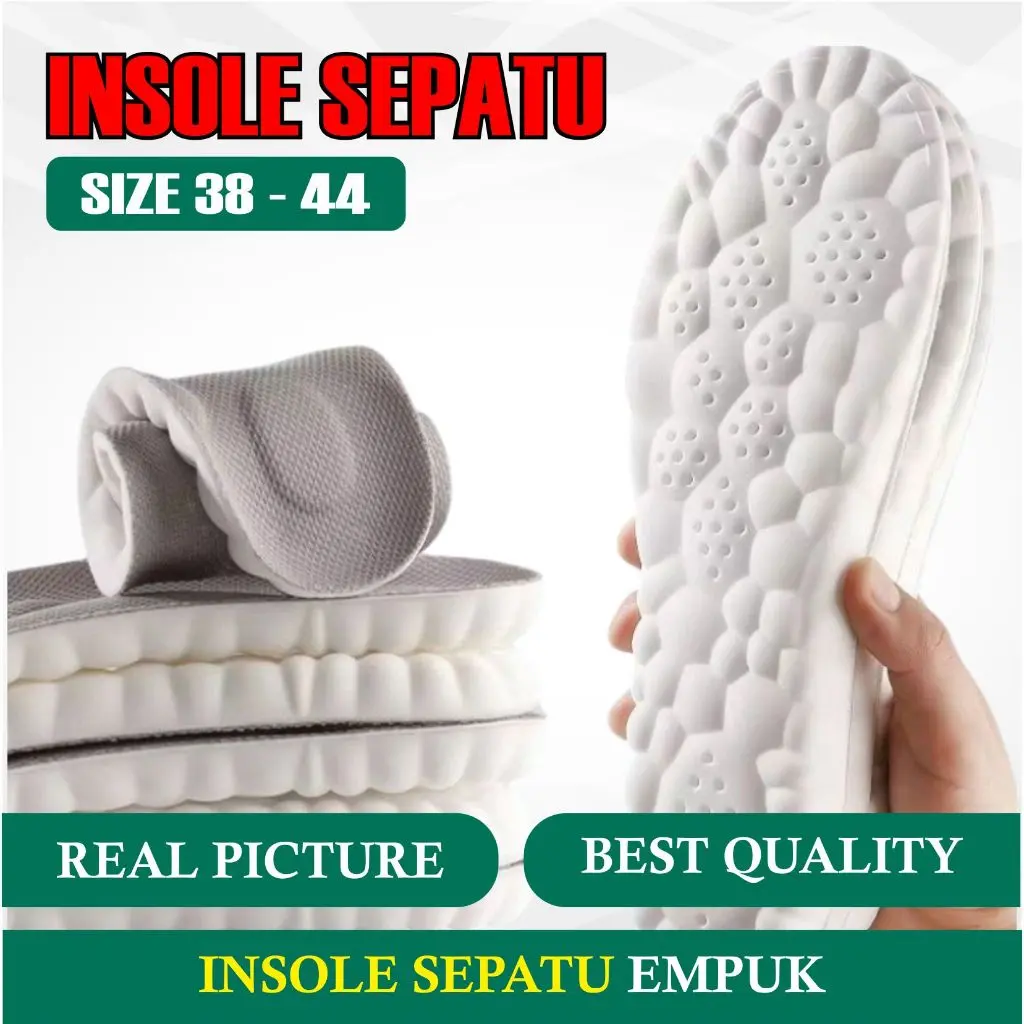 Rush n Run 1 Pasang Insole Sepatu Premium Sol Spatu Kaki Arch Support Insole High Quality Putih Shoe