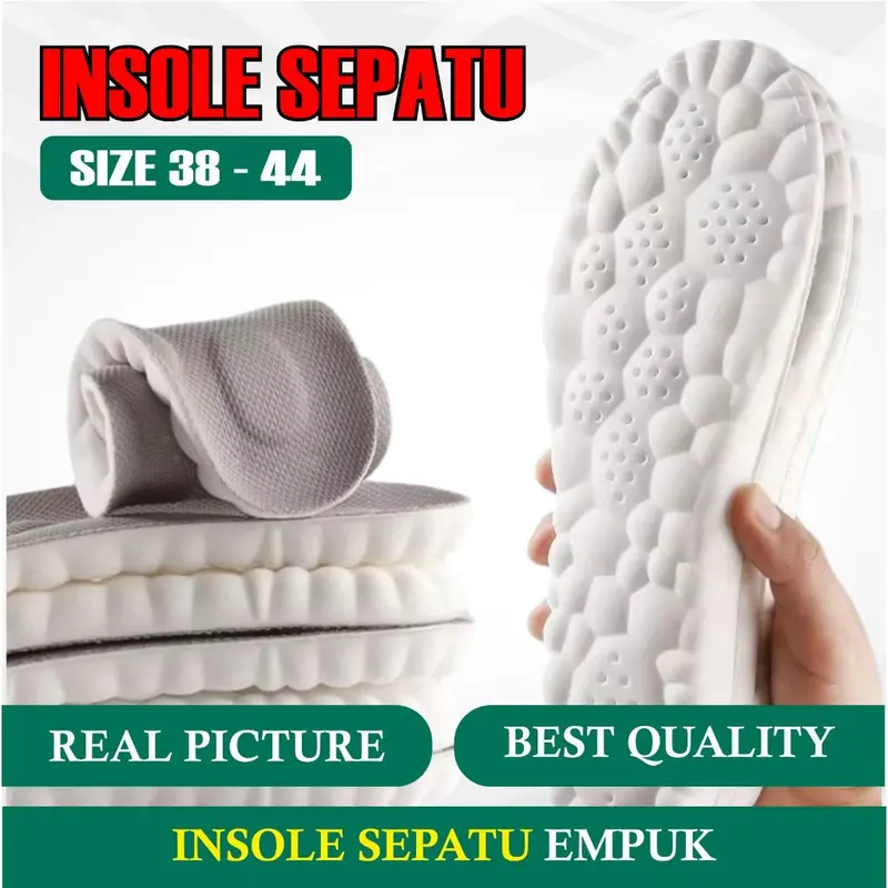 Rush n Run 1 Pasang Insole Sepatu Premium Sol Spatu Kaki Arch Support Insole High Quality Putih Shoe 0