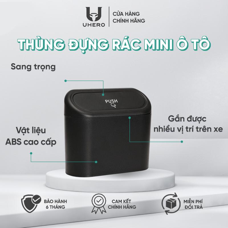 UHero Thùng rác mini ô tô TDR01 gắn cửa xe ô tô nhỏ gọn, tiện lợi Phụ Tùng