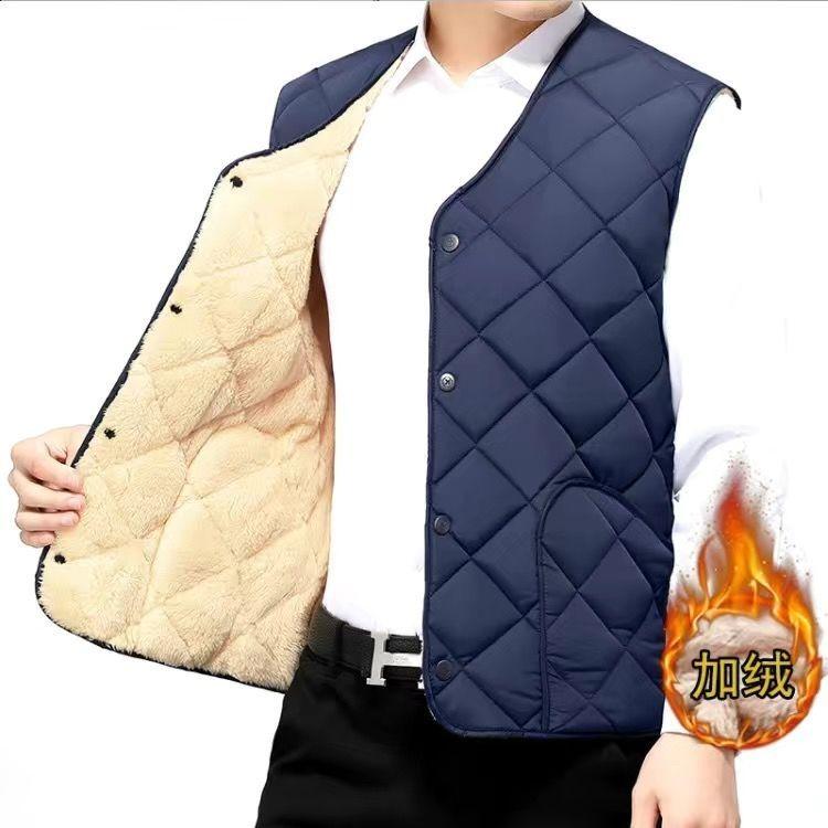 Product Introduction of Áo Ghi Lê Nam, Trung Người Già Và Cao Tuổi, Mặc Mùa Thu Và Mùa Đông, Hàng Mới Về, Lót Lông Cừu, Dày Dặn, Ngoại Cỡ, Thích Hợp Cho Bố, Phong Cách Trung Người Già 1
