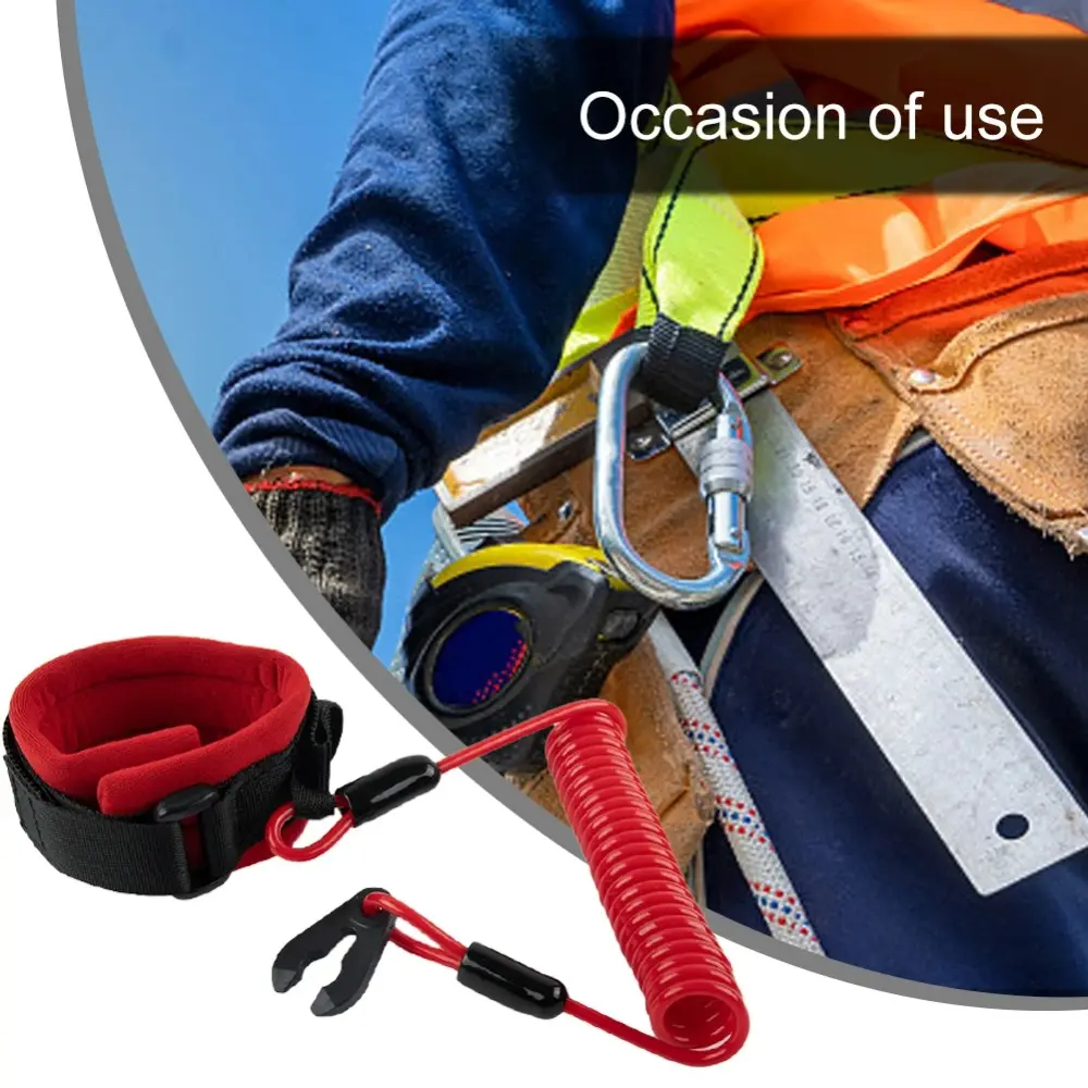 Replace Accessories Stretchable Boat Motor Kill Stop Switch Key Rope Universal 1.6m Kill Switch Key Lanyard Tether Cord Portable Flameout Rope Boat Outboard Engine Kill Stop Switch Outboard Engine