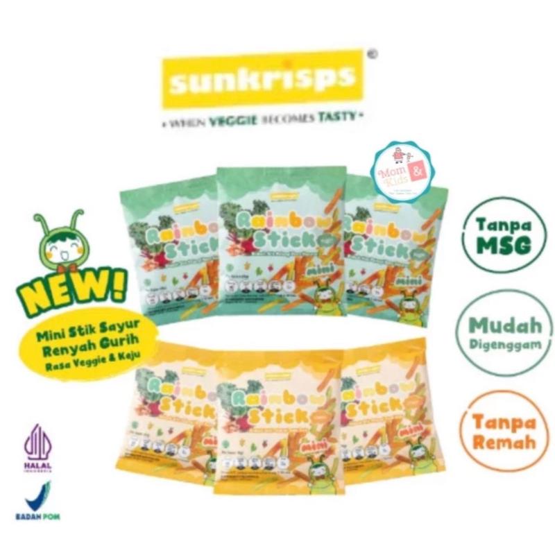 SUNKRISPS MINI RAINBOW STICK 8g | Stik Pelangi Snack Cemilan Sehat Bayi Anak 0